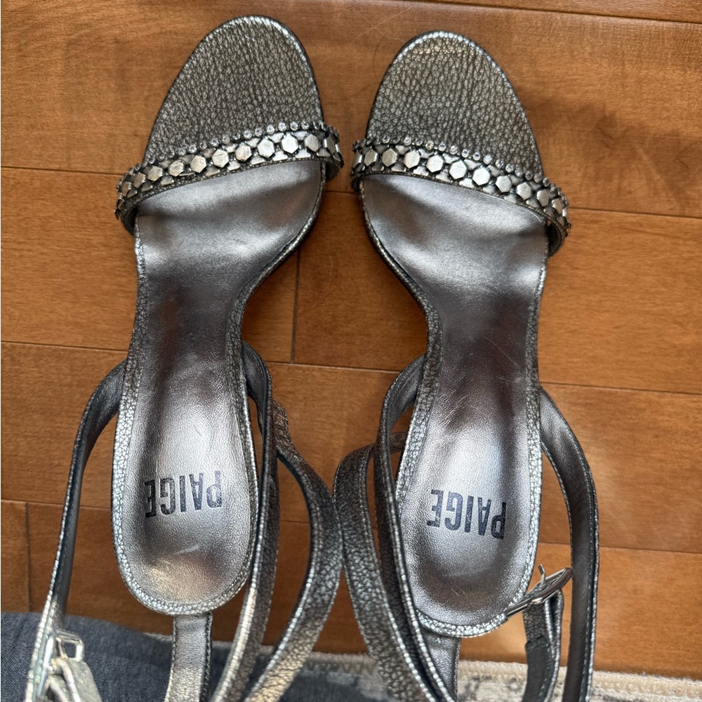 Paige Silver Strappy heels